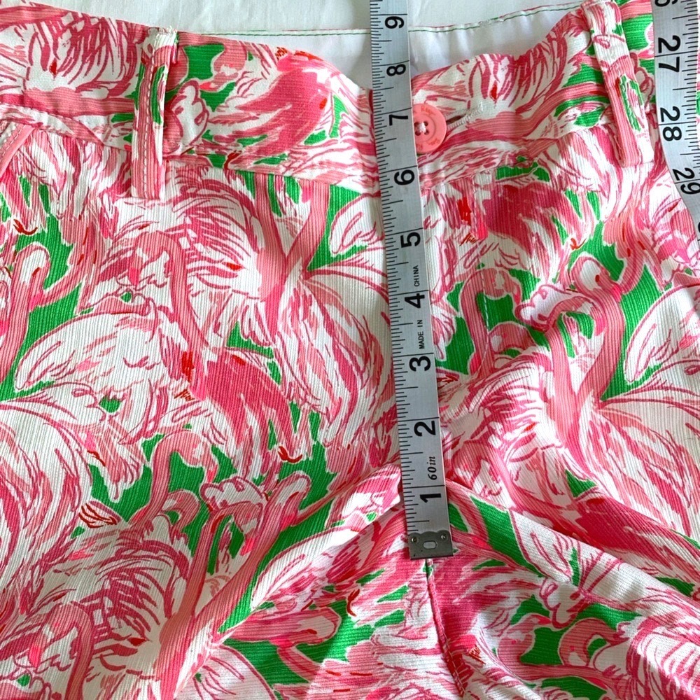 Lilly Pulitzer Callahan Mid-Rise Short in Colony Pink Flamingo Novelty Print 4 - Picture 7 of 9